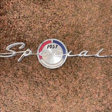 Buick Special Emblem 1957 Trunk Badge Silver Red Blue Vintage Buick Special Emblem 1957 Trunk Badge Silver Red Blue Vintage
