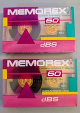 Memorex dBS 60 Blank Audio Cassette Tapes Lot of 2 Factory Sealed NOS Vintage
