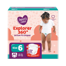 Parent's Choice Explorer 360 Active Fit Diaper Pants Size 6 - 42 Count No Tape