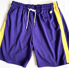 Athletic shorts FOR MEN/WOMEN, NEW, PURPLE/YELLOW, SIZE Large, MADE in USA.