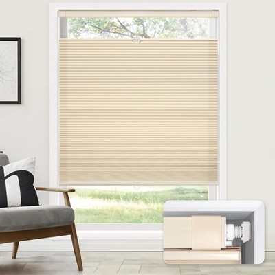 LazBlinds No Tools No Drill Cordless Cellular Shades, Light Filtering Honeycomb