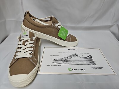 Cariuma OCA Low Burnt Sand Canvas Sneakers Shoes Women Size 10.5 Men Sz 9 NWOB 
