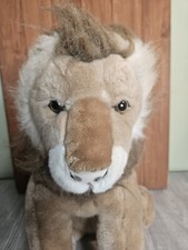 Vintage Realistic People Pals Large Male Lion Plush 18" Sitting Up Furry Mane