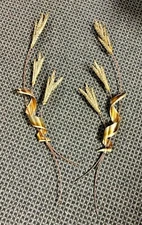 Vintage Home Interiors Brass Wheat Wall Decor   MCM  Homco  31”