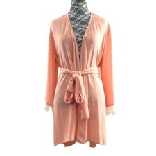 Show Me Your Mumu Honey Pink White Lace Kimono Robe Dress Medium Beach Cover Up