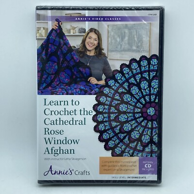 Learn to Crochet the Cathedral Rose Window Afghan DVD 2019 DIY Instruction NEW