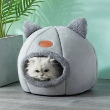 Warm Cat Bed Cave  Cozy Cat Winter Nest