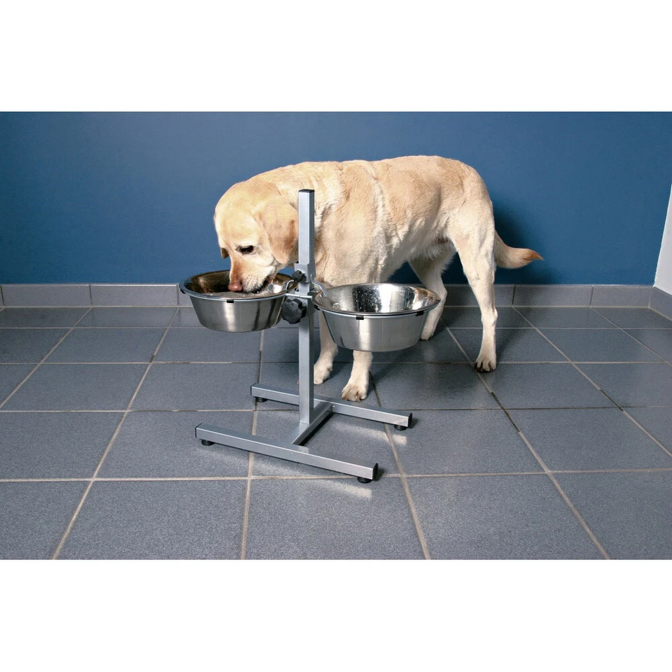 Trixie Hundebar verstellbar mit 2 Edelstahlnäpfen & Rutschschutz H-Fuß - Bild 4 von 4