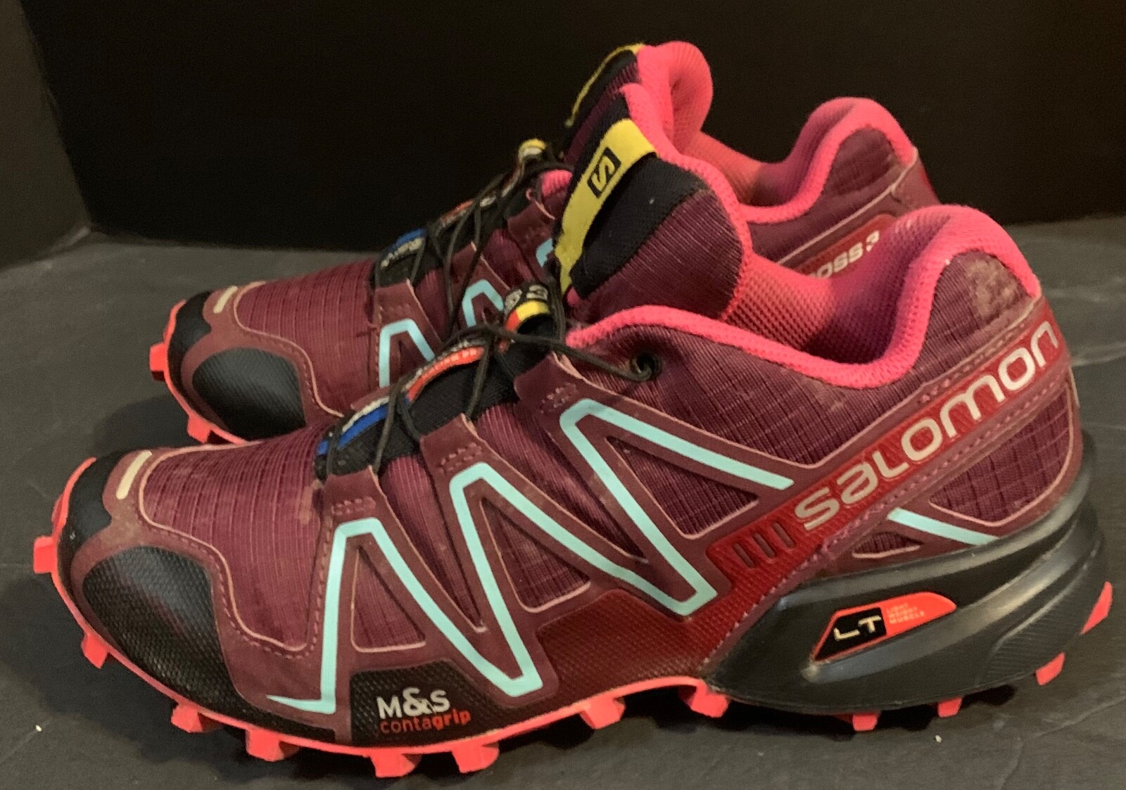 Salomon Speed Cross 3 Fushcia rosa verde acqua donna taglia 7 378337 escursionismo corsa