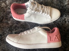 Ladies Lacoste Leather Trainers White/Oink UK 6 New No Box
