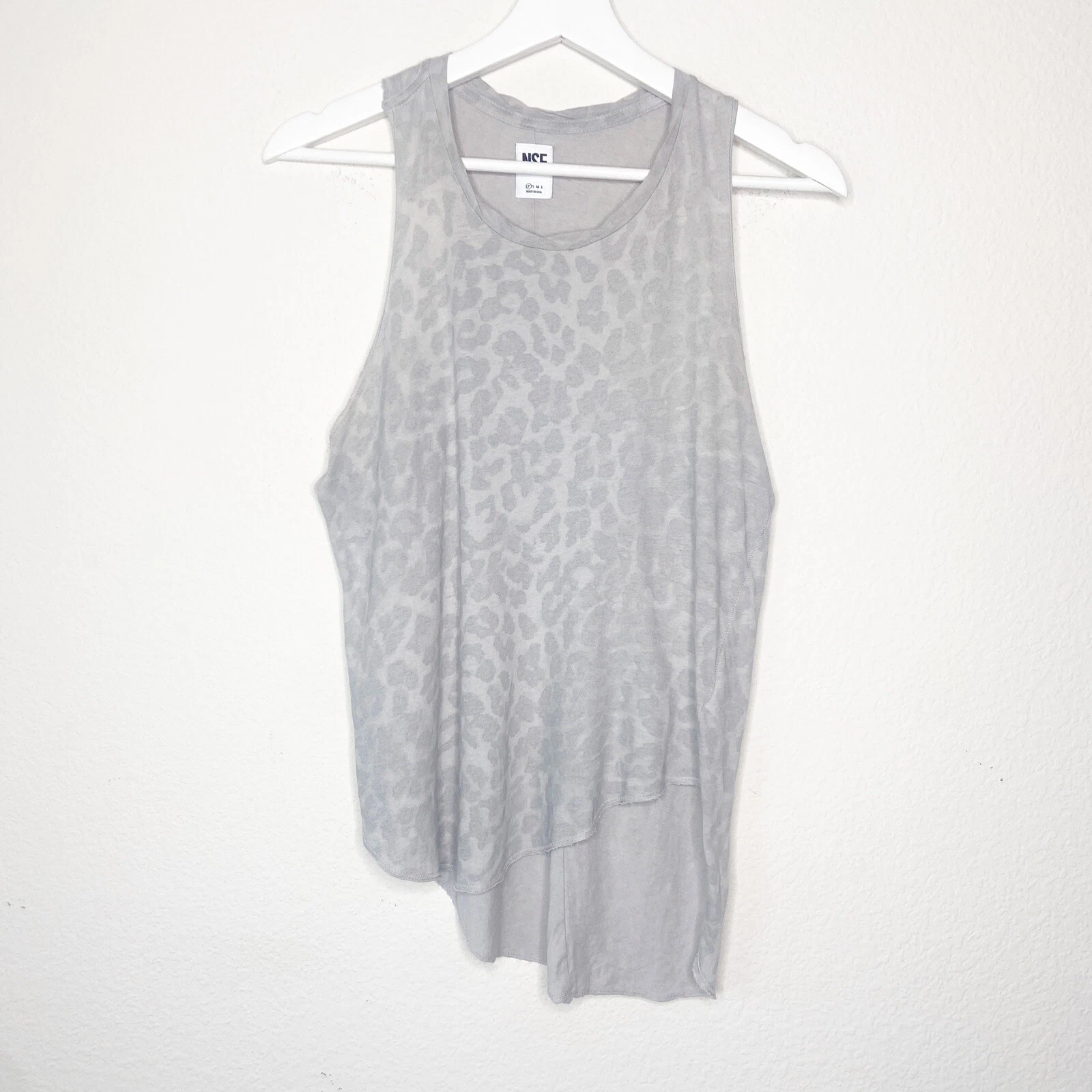 NSF Grey Leopard Print Asymmetric Tank XS
Opens in a new window or tab