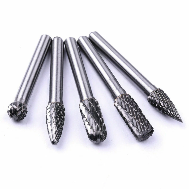 5Pcs/Set 1/4" Tungsten Carbide Cutter 8mm Rotary Burr CNC Engraving Bit - Image 2 of 4