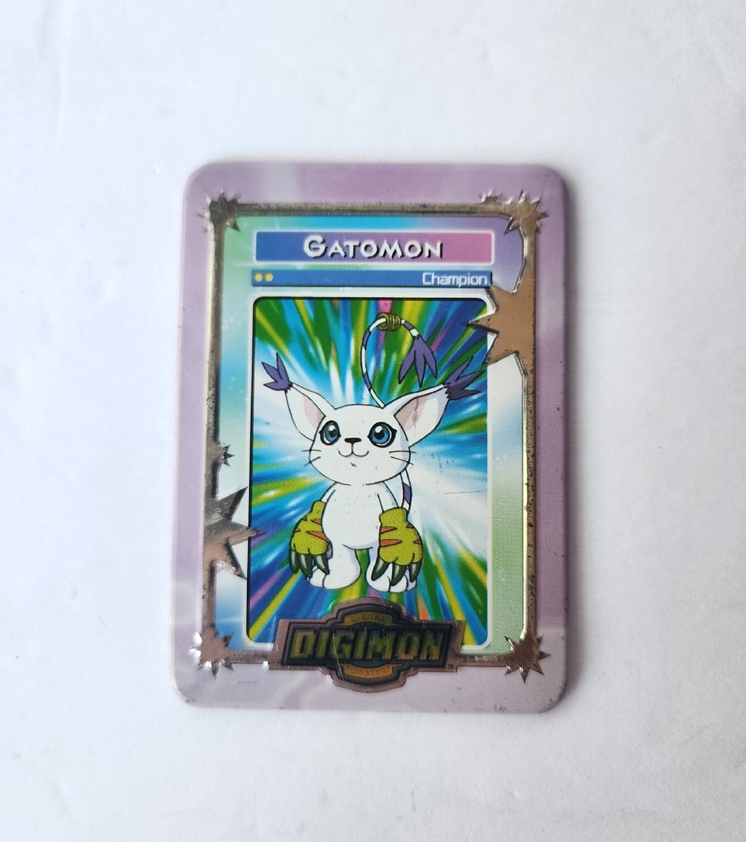 Vtg Digimon Tin Metal Card Gatomon Taco Bell 2000 Y2K Card Game