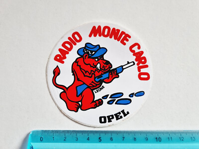 Autocollant Radio Monte Carlo Timbre Klebstoff Vintage