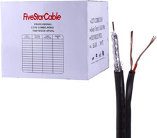 Cable RG6 1000 Ft. Siamese Combo Coaxial RG6/U and 18 AWG 2 Conductors CCTV Cabl