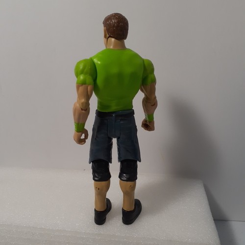 Used Wrestling Action Figure John Cena WWE Mattel Toys Green Top "RESPECT" Shirt - Picture 7 of 9