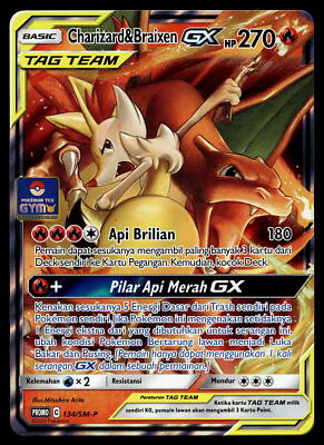 Charizard & Braixen GX - 134/SM-P - NM - Indonesian - Promo