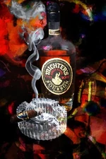 8 x 10 Davidoff Late Hour Cigar and Michter's Bourbon Painting on canvas