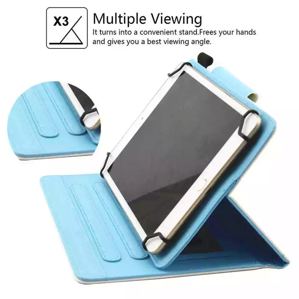 Universal 7'' 8'' 9.7" 10.1" Android Tablet Folio Stand Flip Leather Case Cover - Image 4 of 4