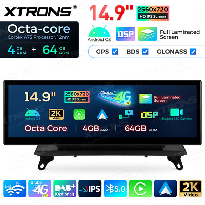 14,9'' Android Autoradio Für BMW X5 E70 X6 E71 CIC 4G+64GB GPS Global 4G 2560*720