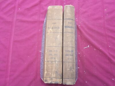 1916 JAN-DEC THE BUILDER U. K. MAGAZINE BOUND VOLUMES - 2 VOLS - FOLD OUTS- C 38