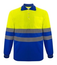 ZUJA Safety Long Sleeve T-Shirt Reflective Stripes Hi-vis Yellow-Blue Shirt Bri