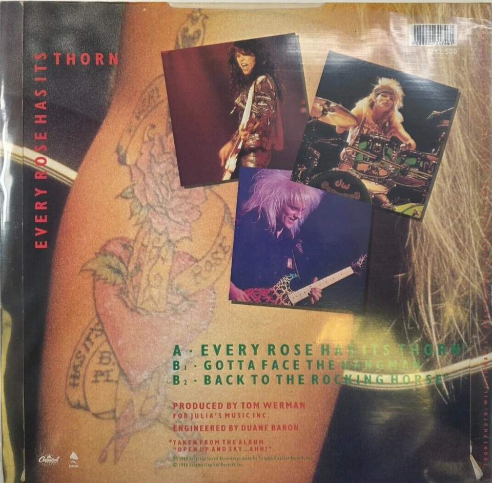 Poison Every Rose Has Its Thorn 12” Vinyl record in picture sleeve 1988 rock Foto 4 de 4