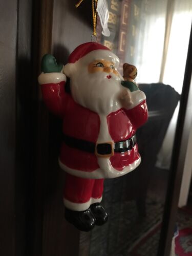 GLUCKSTEIN CASA CERÁMICA SANTA CON BOLSA DE REGALO CAMPANA ADORNO NAVIDAD - Imagen 3 de 5