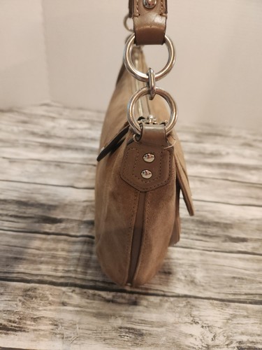 Coach Campbell Suede Belle Carryall Shoulder Bag Casual Elegant Taupe - Picture 6 of 16