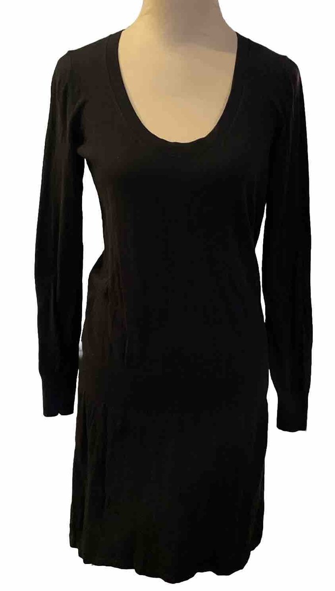 banana republic black sweater dress Banana Republic Sweater Dress Black Knit Long Sleeve Pullover Drop Waist  Small