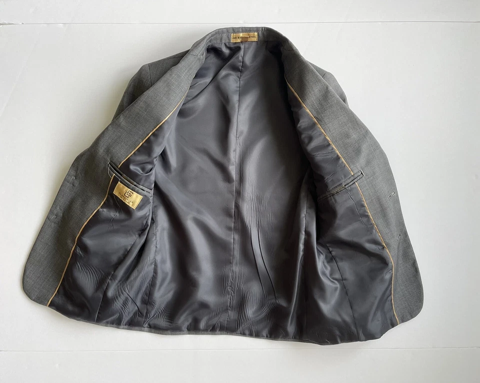 Abrigo deportivo chaqueta blazer clase club etiqueta dorada dillards gris niños talla 8 Foto 4 de 4