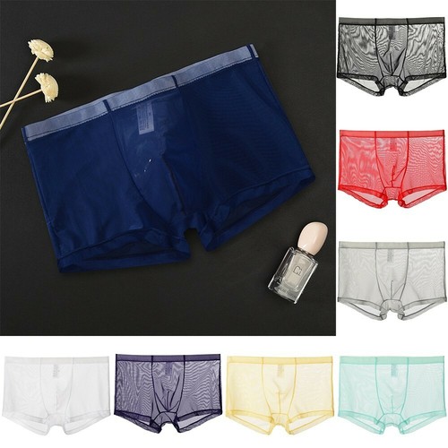 Sexy Herren Unterwäsche Boxershorts Mesh See Through Transparent M-2XL - Picture 7 of 31