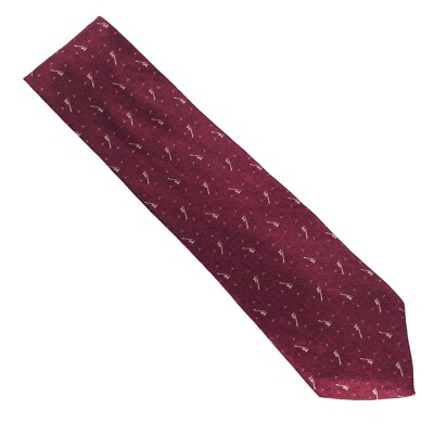bill blass Black Label Men Necktie 100% Silk Geometric Red Size 58x4 - USA