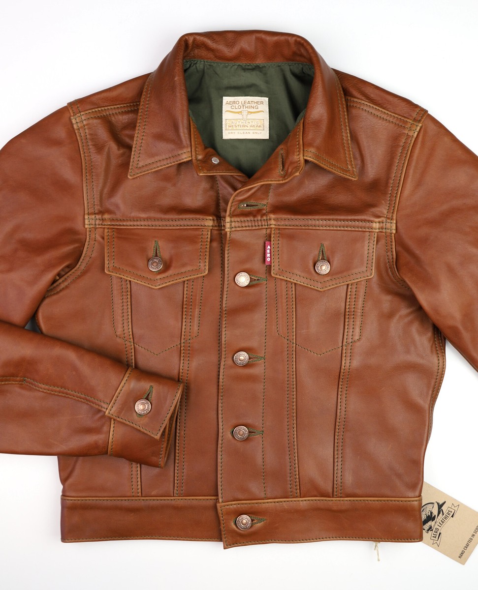 Aero Type 3 Jean Jacket 557XX sz 34 Cognac Pinnacle Horsehide