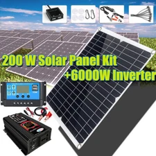 6000W Complete Solar Panel Kit Solar Power Generator 100A,110V Grid Home System