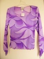 Fashion Bug Purple Floral Sheer See Trough Top Shirt Size Small Fashion Bug Purple Floral Sheer See Trough Top Shirt Size Small