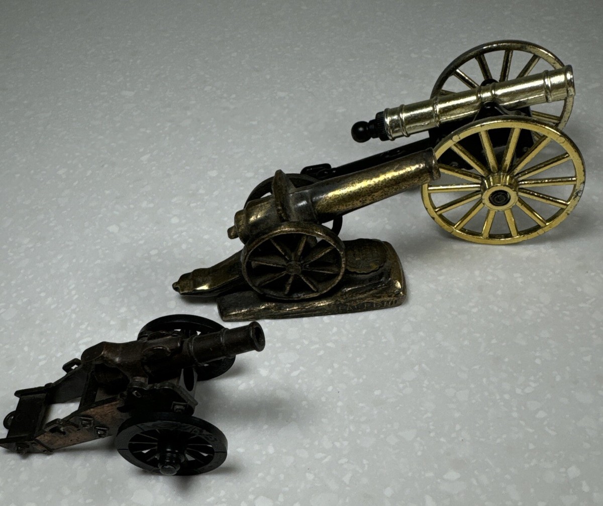 Vintage 3 Miniature Brass & Cast Iron Cannons Pencil Sharpener | eBay