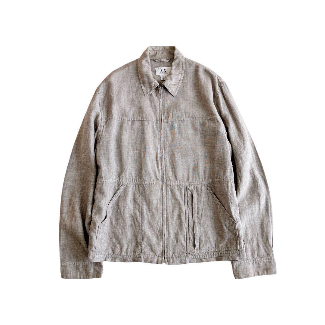 90S Armani Exchange ZipUp Linen Jacket eBay