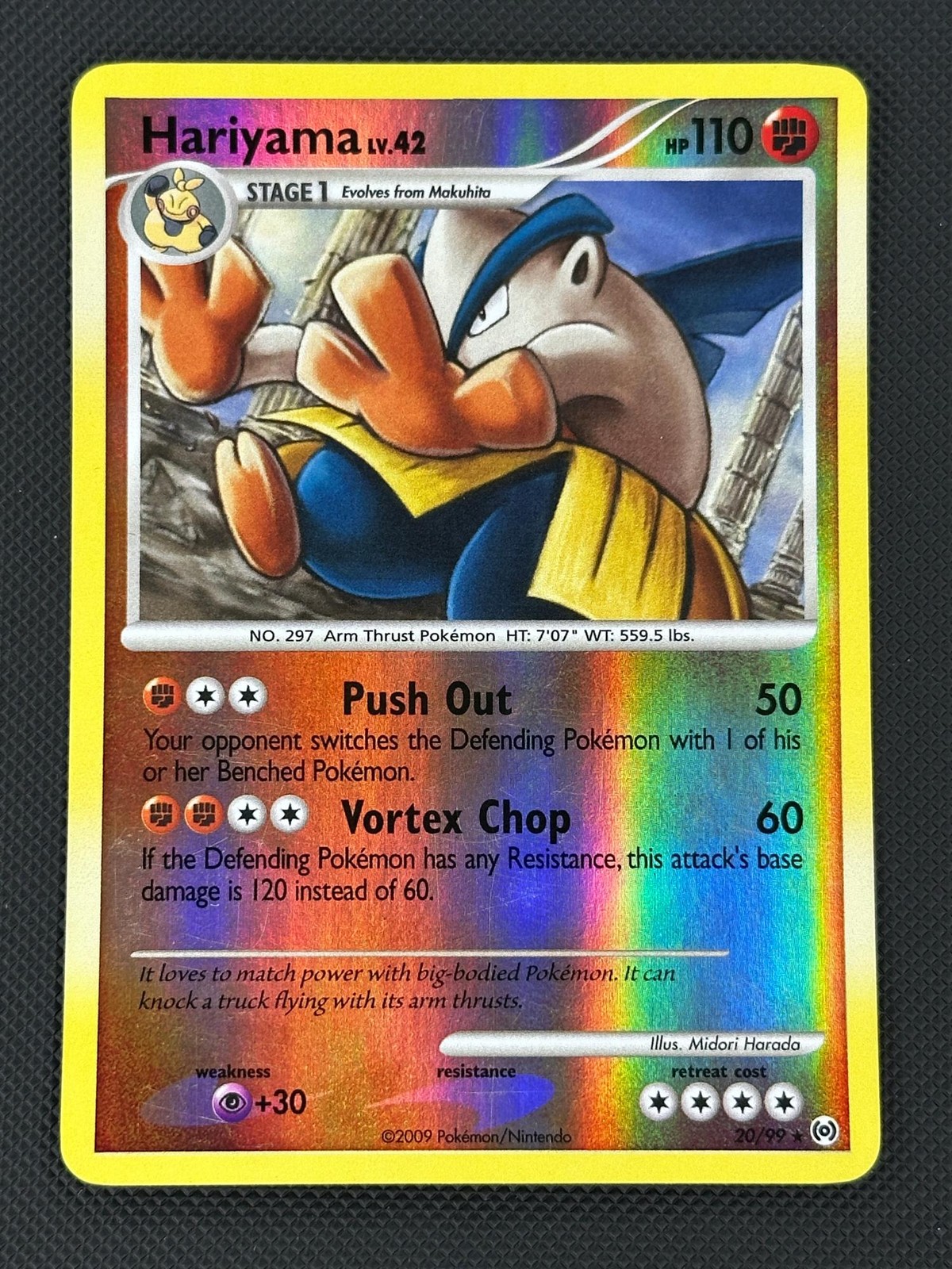 Hariyama 20/99 Rare Arceus Pokemon Reverse Holo Lightly Played