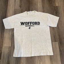 Vintage Russell Athletic Wofford Baseball T-Shirt Gray Mens XL Terriers Mascot