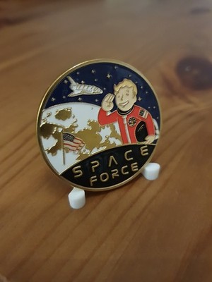 US Space Force Fallout Vault Boy Challenge Coin Sammlermünze emailliert