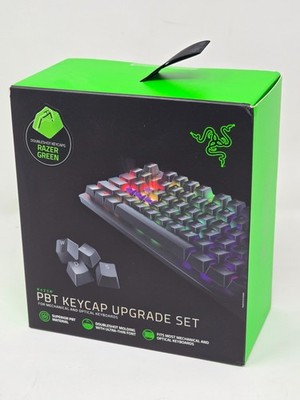NIB Razer PBT Doubleshot Keycap Upgrade Set Mechanical Keyboard -Razer Green)