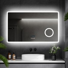 Badspiegel mit LED Beleuchtung Beschlagfrei Bluetooth Badezimmerspiegel 60x100cm