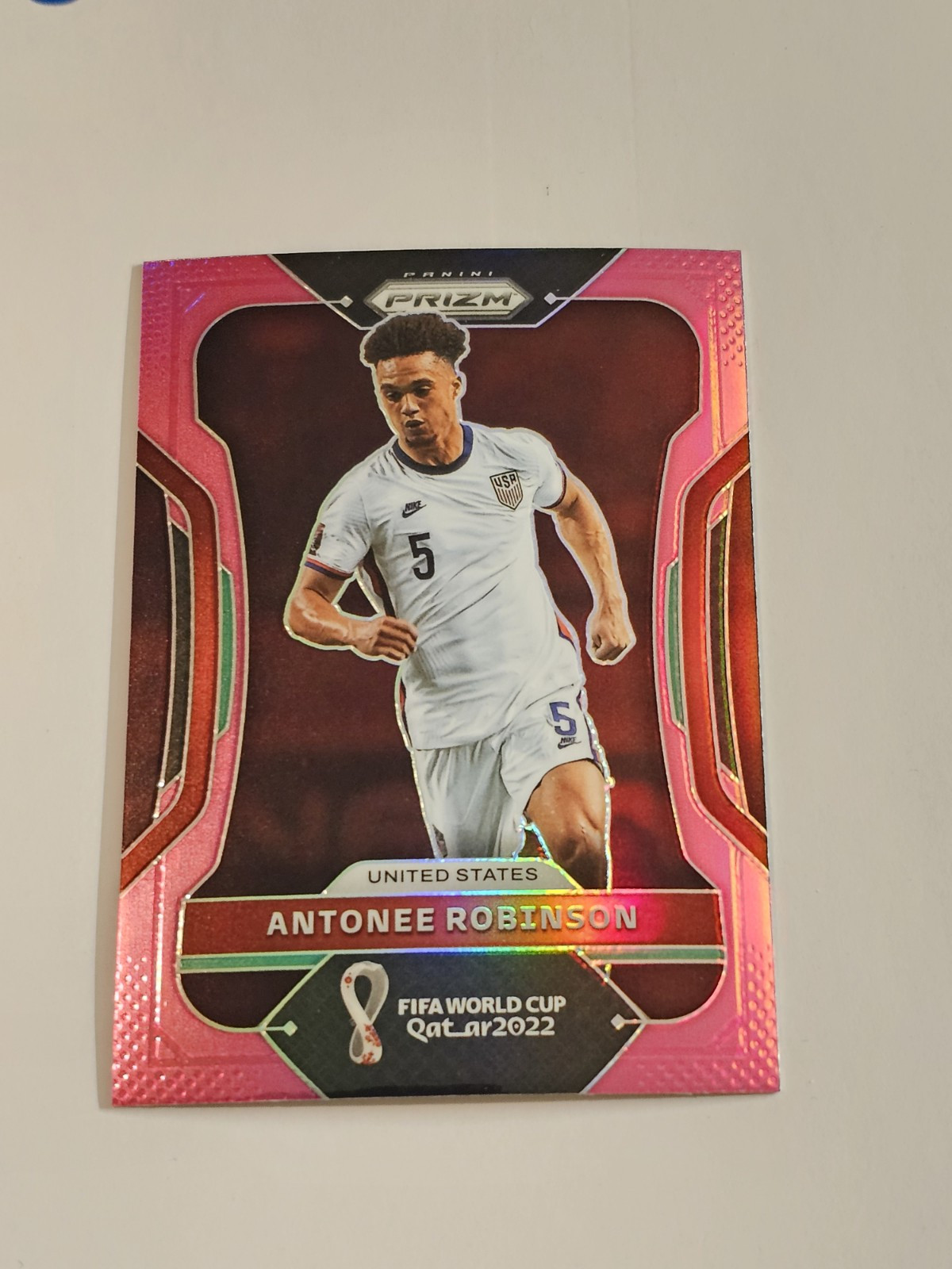 2022 Panini Prizm FIFA World Cup Qatar #199 Antonee Robinson Pink Prizm SP USA