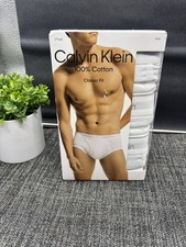 Calvin Klein 3-Pack/Pairs 100 Cotton Briefs White Underwear Men  s Size XL NIB