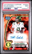 2024 Bowman University Chrome Sapphire Dillon Gabriel Auto Orange PSA 9 #/25