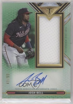 2021 Topps Triple Threads Single Jumbo Relics Emerald 43/50 Josh Bell Auto 7ut