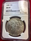 1900 P NGC MS64 Morgan Silver Dollar Blast White Frosty Luster Good Date PQ GEM