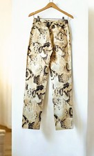 Betty Barcklay Vintage beige animal print high waisted trousers size 10/12