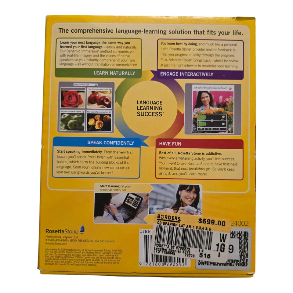 Rosetta Stone Spanish Volumes 1-5 No Headset Everything Else Included Learn Fun  - Image 3 of 4